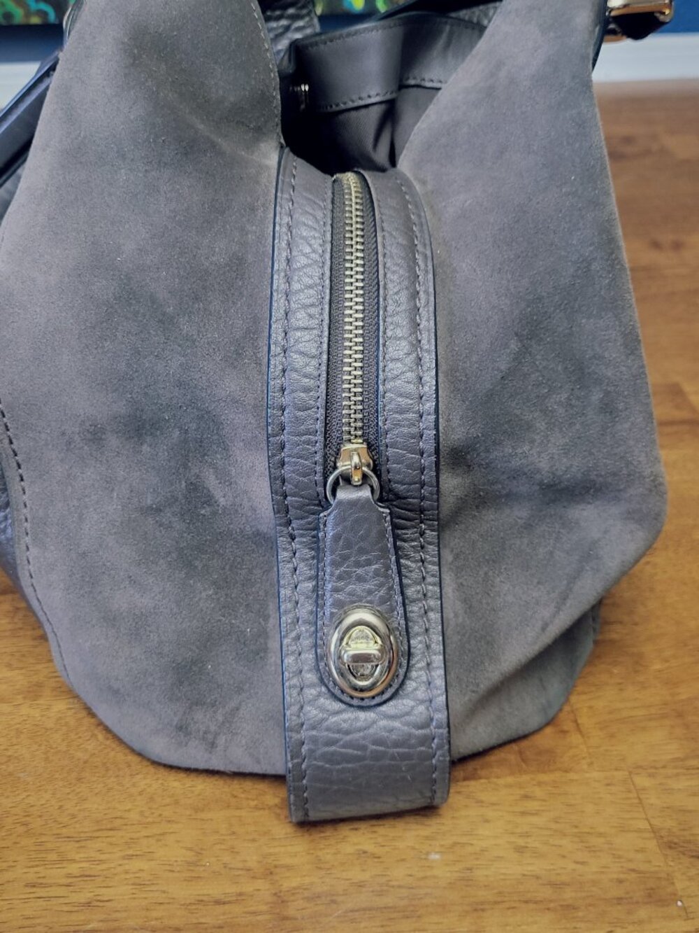 Coach ~ Edie Bag 42 ~ Mixed Leather Buffalo Embossed  Shoulder Bag / Purse - Picture 4 of 10
